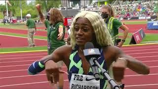 Shacarri Richardson Interview after losing 100m race in Diamond League