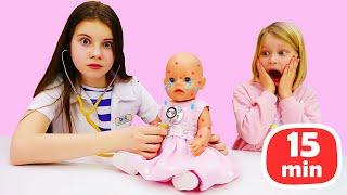 Игры в доктора с куклами Барби и Беби Бон - Сборник видео для девочек