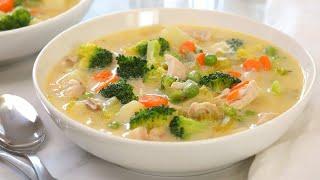 Creamy Chicken Soup with Vegetables  Hearty & Nutritious Fall Recipes