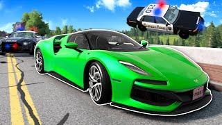 SUPERCAR ESCAPES POLICE CHASE - BeamNG Drive Multiplayer