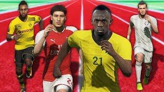 PES 2018 Speed Test ft. USAIN BOLT - Fastest players in PES 18