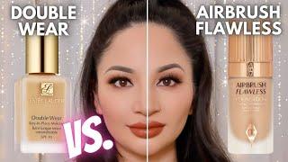 ESTEE LAUDER DOUBLE WEAR VS. CHARLOTTE TILBURY AIRBRUSH FLAWLESS FOUNDATION  Review & Wear Test