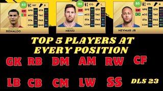 DLS 23-TOP 5 BEST PLAYERS AT EVERY POSITION IN DREAM LEAGUE SOCCER 23