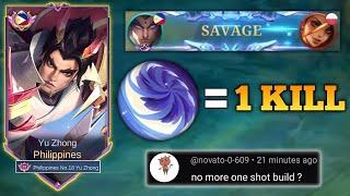 SAVAGE YU ZHONG NEW 1 SHOT BUILD & EMBLEM ENEMY THINK IM USING HACK