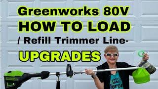 Greenworks 80V- How To Load  Refill Trimmer Line-UPGRADES 2023- After 1 Year @JennaHo @JennaHo99