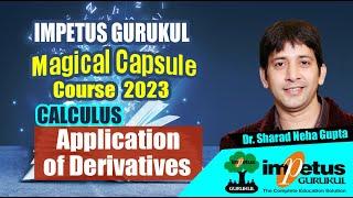 Application of Derivatives  Calculus for NIMCET  Magical Capsule Course - 21