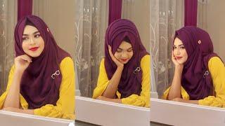 Jorjet Chiffon Hijab Tutorial with Layers & Chest Covered  Hijab Style 2024Chiffon Hijab Tutorial