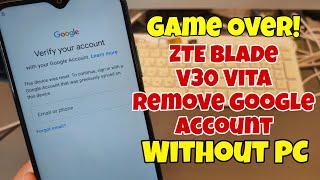 BOOM ZTE Blade V30 Vita 8030. Remove Google Account Bypass FRP Without PC.