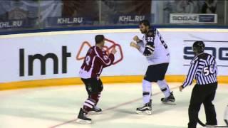 KHL Fight former New Jersey Devil Tim Sestito VS former Edmonton Oiler Alexei Semenov