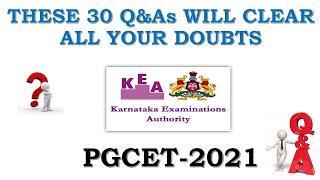 Most Commonly Asked Questions & Answers  PGCET  KEA