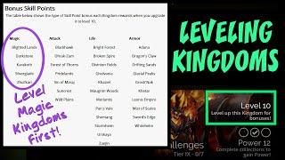 Gems of War Tiny Tutorial Leveling Kingdoms and Which to do First