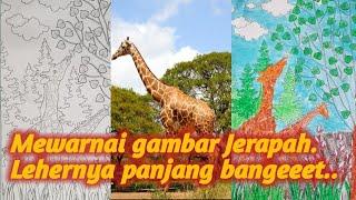 Serunya Mewarnai Gambar Jerapah lucu  Coloring For Kids