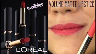 LOreal Intense Volume Matte Lipsticks  LIP SWATCHES & Review