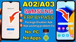 Samsung galaxy A02A03  frp bypass  google account remove without pc  easy frp