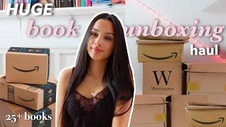 huge book unboxing haul amazon waterstones the works...