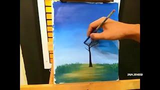 Wow melukis pemandangan dengan cat TEMBOK.