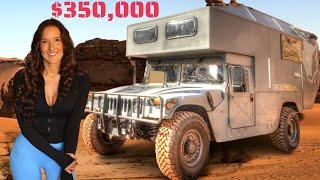 Am I MOVING into a $350000 HUMVEE TRUCK CAMPER? Full Tour Living in a 4x4 Off Road HUMMER