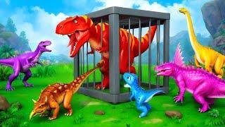 T- Rex Chasing All Dinosaurs  Dinosaurs Rescue T Rex From Hunters  Dinosaur Adventures 2024