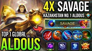 ALDOUS 4X SAVAGE  WOLRD RECORD  Aldous Top 1 Global 2020  ALDOUS BEST BUILD 2020 - Mobile Legends