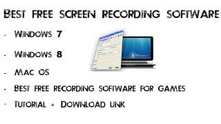 Free HD Screen Recorder for Games Windows XP78MacOS Best for Youtube Videos