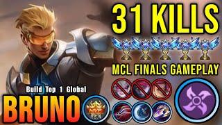 MCL FINALS 31 Kills Bruno Best Build and Emblem 100% IMMORTAL - Build Top 1 Global Bruno  MLBB