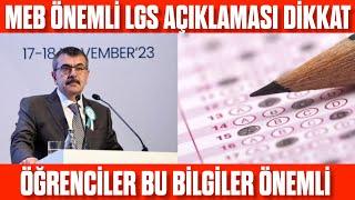 MEB önemli LGS açıklaması Öğrenciler bunlara dikkat