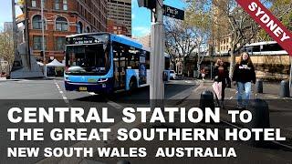 Walking from Central Station to the Great Southern Hotel Sydney CBD New South Wale Australia