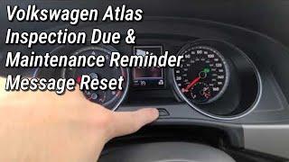 2018 Volkswagen Atlas Inspection Due & Oil change Life Reminder Reset  How to Service Interval 2019