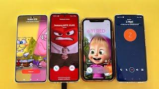 Incoming Call iPhone 11Red + Samsung Z Flip + Realmi + Poco X Masha + Sponge Bob