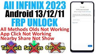 All INFINIX FRP BypassUnlock 2024 Android 111213 Without Pc - Google Account Remove app not work