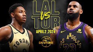 Los Angeles Lakers vs Toronto Raptors Full Game Highlights  April 2 2024  FreeDawkins