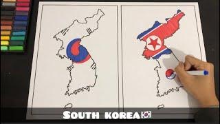 Drawing Korean Flag Map