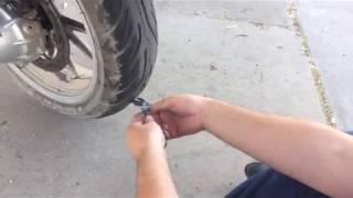 Bolt in the tire of a BMW 1200 RT