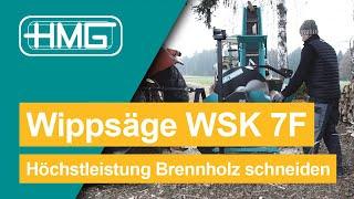 HMG Wippkreissäge WSK 7F mit 4m Teleskop-Förderband - in Höchstleistung Brennnholz schneiden