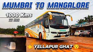 Mumbai to Mangalore by Canara Pinto Volvo Sleeper bus  Foggy Yellapur Ghat️  Cabin Ride