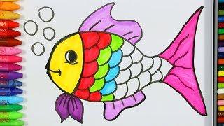 صفحات التلوين  صفحة تلوين الأسماك  كيفية رسم وتلوين السمك  لوحة الأسماك  تعلم التلوين