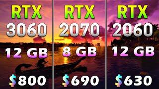 RTX 3060 12GB vs RTX 2070 8GB vs RTX 2060 12GB  PC Gaming Tested