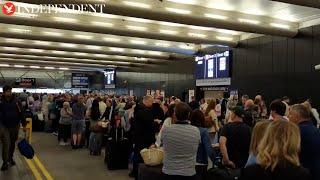 Huge queues at Manchester Airport as power cut leaves thousands facing cancellations