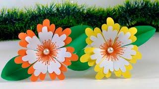 Very Easy Paper Flower Making Craft  How to Make Paper Flowers  Flower Making Easy  DIY