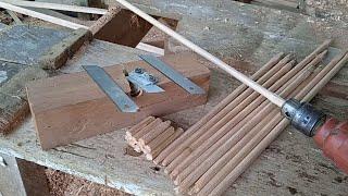 MEMBUAT DOWEL KAYU  CARA MEMBUAT PASAK KAYU