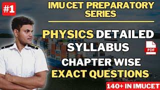 IMU CET Physics Syllabus in detail  Chapter wise important topics  IMU CET PREPARATORY SERIES