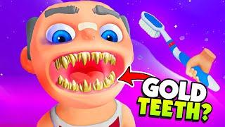 Giving a Human PURE GOLD TEETH - VR Dentist Sim