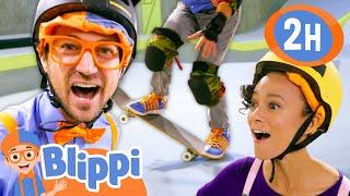 Blippi and Meekahs Epic Skateboarding Tricks  BEST OF BLIPPI TOYS  Educational Videos for Kids