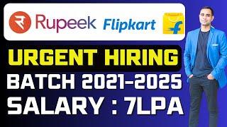 Rupeek Urgent Hiring  Batch 2021-2025  Flipkart Grid Challenge 