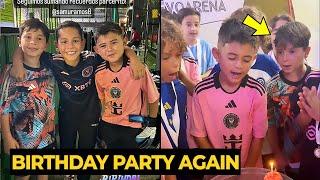 Mateo Messi cute reaction while celebrating birthday party with friends after playing futsal