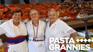 Party with Rita & friends as they make rice polenta called frascarelli  Pasta Grannies
