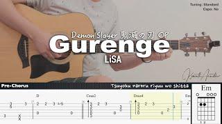 FREE TAB Gurenge 紅蓮華 Demon Slayer 鬼滅の刃 OP - LiSA  Fingerstyle Guitar  TAB + Chords + Lyrics