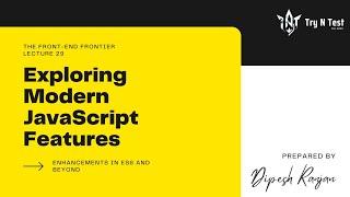 JavaScript Lecture 16 ES6 Features Shorthands Spread and Rest Operators - The Front-End Frontier