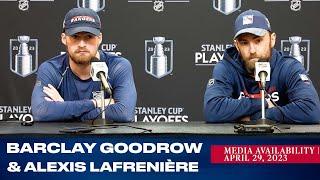 New York Rangers Barclay Goodrow & Alexis Lafrenière Pregame Media Availability  Apr. 29 2023