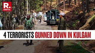 Encounter Breaks Out In J&Ks Kulgam 4 Terrorists Neutralised 2 Jawans Martyred